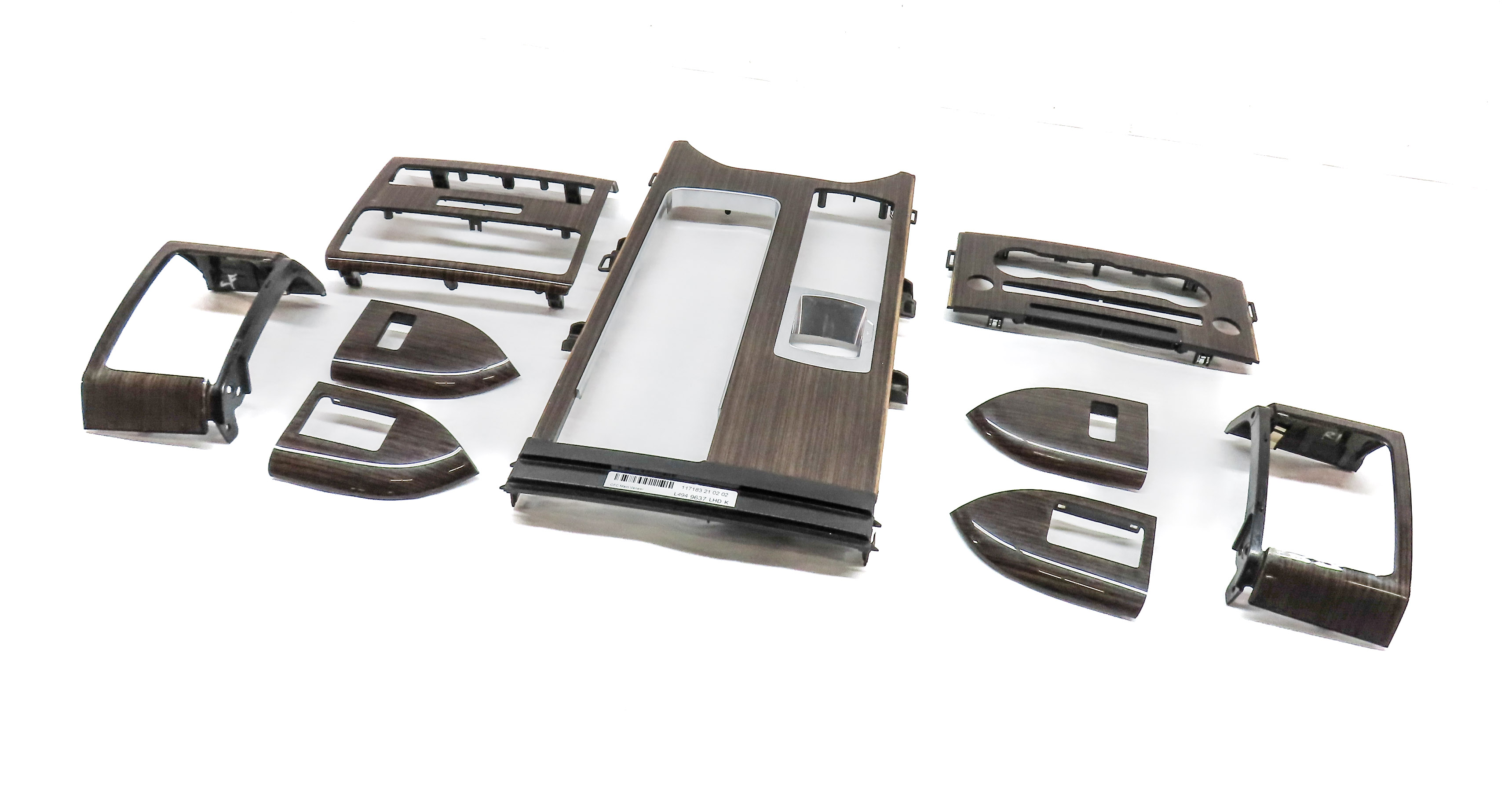 15 RANGE ROVER SPORT (L494) INTERIOR DASH CONSOLE DOOR TRIM SET/9 (ZEBRA WOOD) — exact item pictured